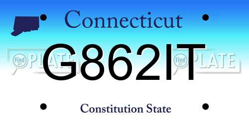 G862IT Connecticut License Plate