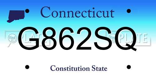 G862SQ Connecticut License Plate