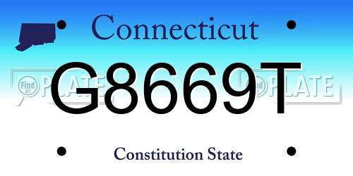 G8669T Connecticut License Plate