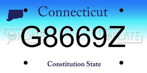 G8669Z Connecticut License Plate