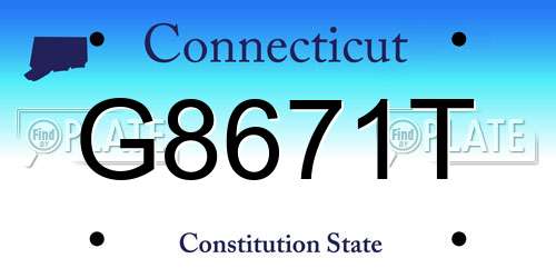 G8671T Connecticut License Plate