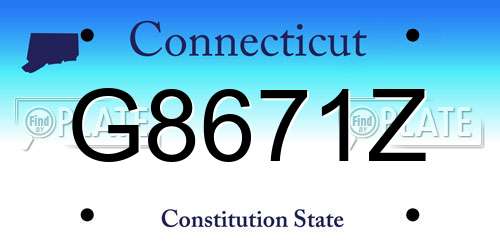 G8671Z Connecticut License Plate