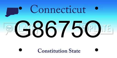 G8675O Connecticut License Plate