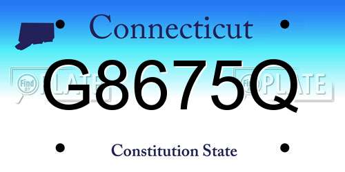 G8675Q Connecticut License Plate