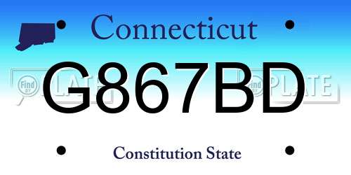 G867BD Connecticut License Plate