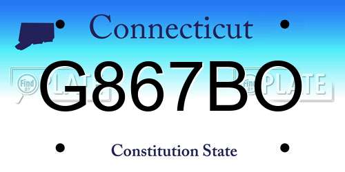 G867BO Connecticut License Plate
