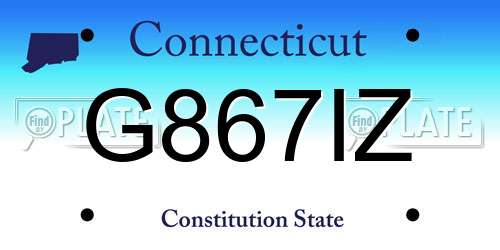 G867IZ Connecticut License Plate