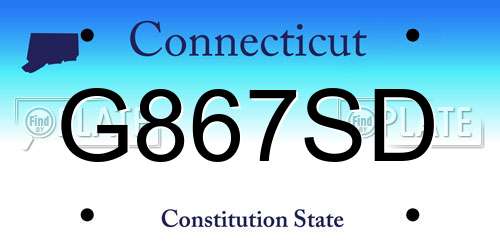 G867SD Connecticut License Plate