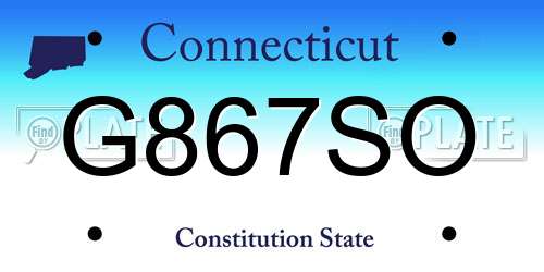 G867SO Connecticut License Plate