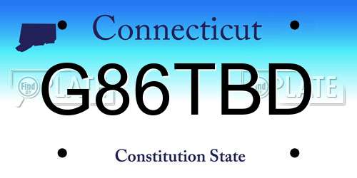 G86TBD Connecticut License Plate
