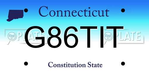 G86TIT Connecticut License Plate