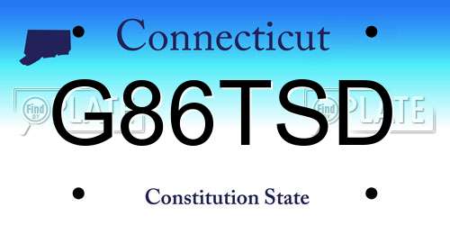 G86TSD Connecticut License Plate