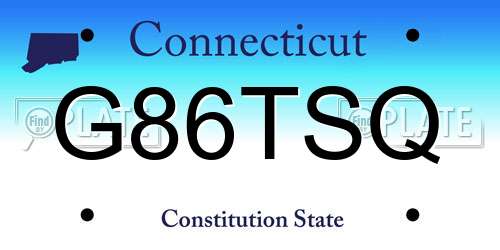 G86TSQ Connecticut License Plate