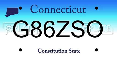 G86ZSO Connecticut License Plate