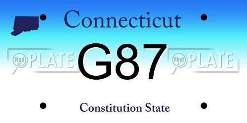 G87 Connecticut License Plate
