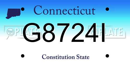 G8724I Connecticut License Plate