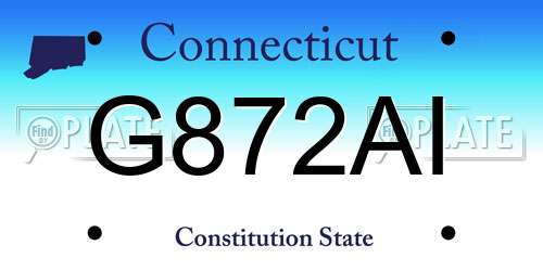 G872AI Connecticut License Plate
