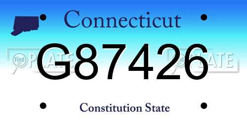 G87426 Connecticut License Plate