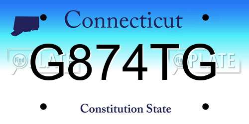 G874TG Connecticut License Plate