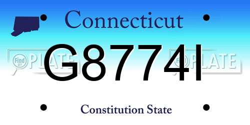 G8774I Connecticut License Plate