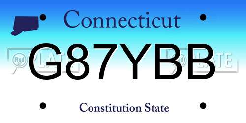 G87YBB Connecticut License Plate