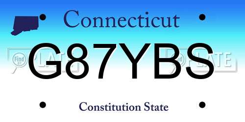 G87YBS Connecticut License Plate