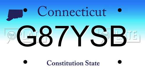 G87YSB Connecticut License Plate