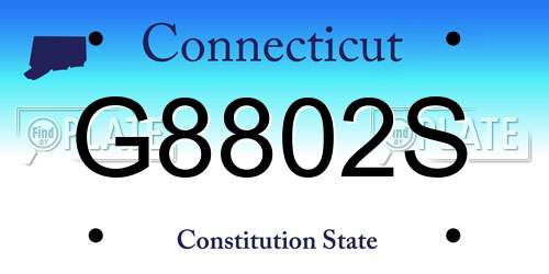 G8802S Connecticut License Plate