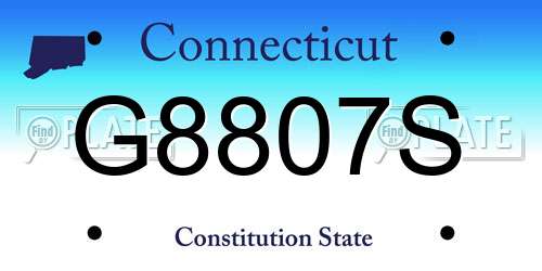 G8807S Connecticut License Plate