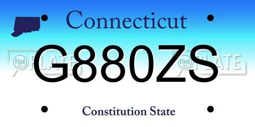 G880ZS Connecticut License Plate