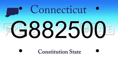 G882500 Connecticut License Plate