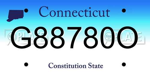 G88780O Connecticut License Plate