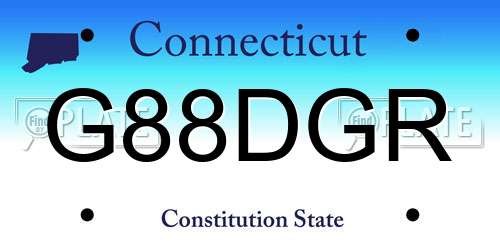 G88DGR Connecticut License Plate
