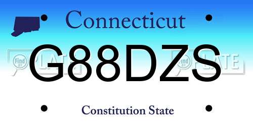 G88DZS Connecticut License Plate