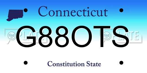 G88OTS Connecticut License Plate