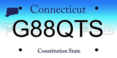 G88QTS Connecticut License Plate