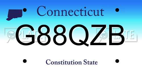 G88QZB Connecticut License Plate