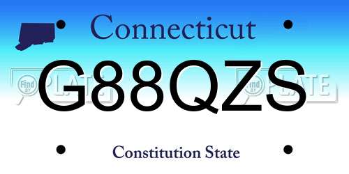 G88QZS Connecticut License Plate