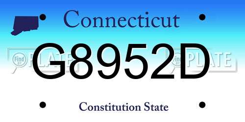 G8952D Connecticut License Plate