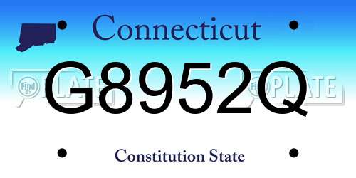 G8952Q Connecticut License Plate