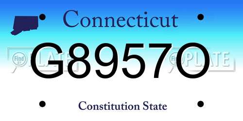 G8957O Connecticut License Plate