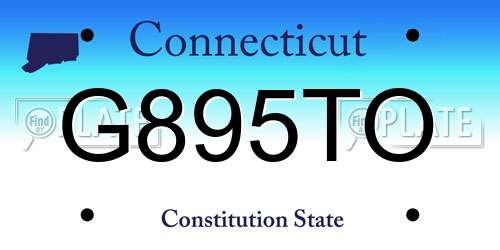 G895TO Connecticut License Plate