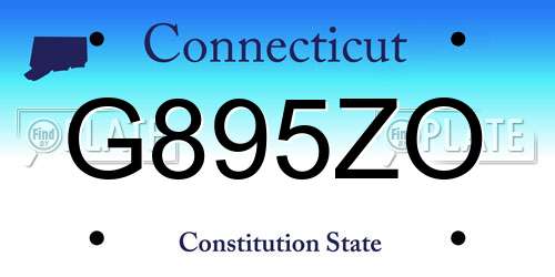 G895ZO Connecticut License Plate