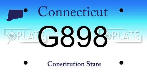 G898 Connecticut License Plate