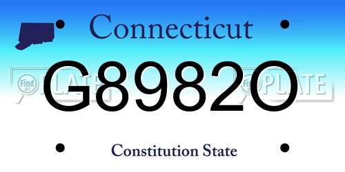 G8982O Connecticut License Plate