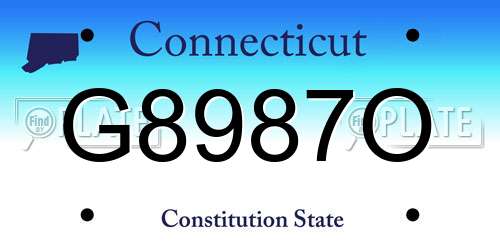 G8987O Connecticut License Plate
