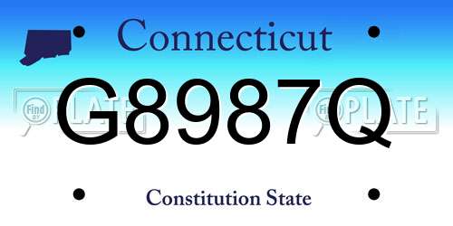 G8987Q Connecticut License Plate