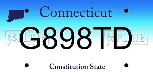 G898TD Connecticut License Plate