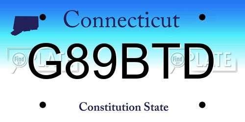 G89BTD Connecticut License Plate