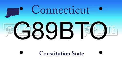 G89BTO Connecticut License Plate